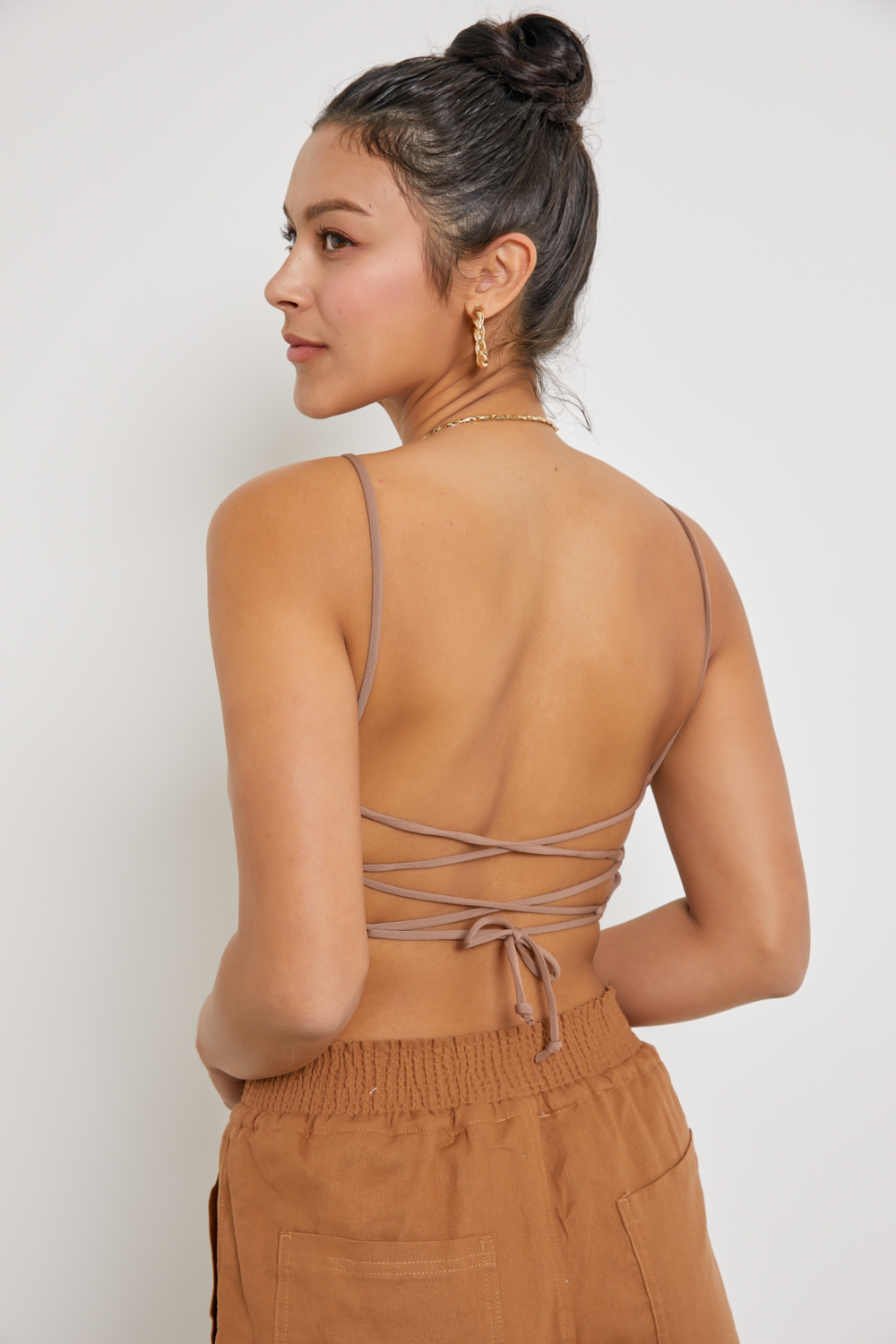 Lace-Up Back Cami Top