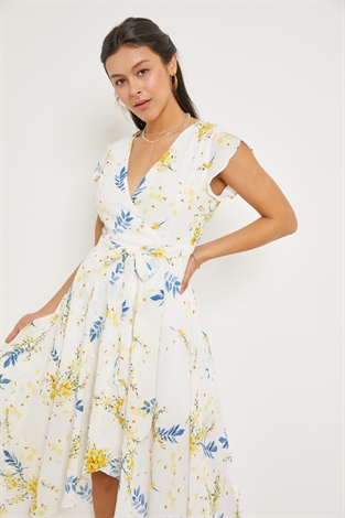 Surplice Floral Maxi Dress